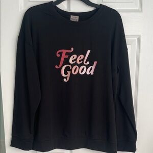 Como Vintage - Woman’s Black Top with Pink Lettering